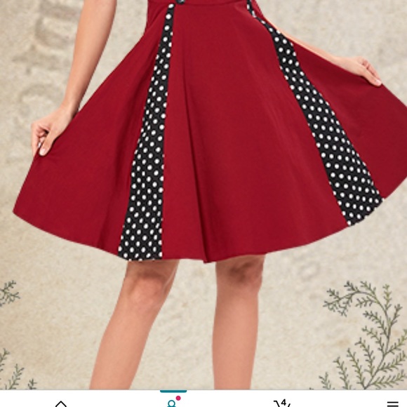 New Red Polka Dot Rockabilly Retro Sleeveless Summer Swing Dress Sz S - Picture 4 of 9
